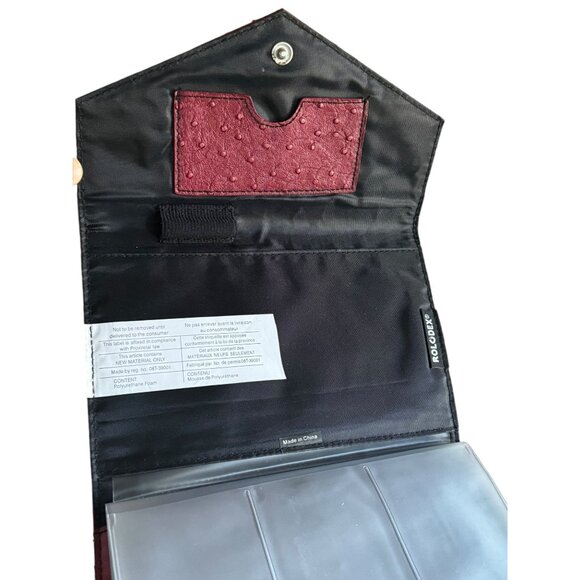 Rolodex Ostrich Faux Leather Business Card Holder & Notepad Portfolio - Picture 3 of 8